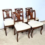 Suite of 5 Cuban Mahogany Chairs, Restoration Period – Early 19th Century
