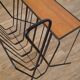Vintage magazine holder in metal and teak 1960