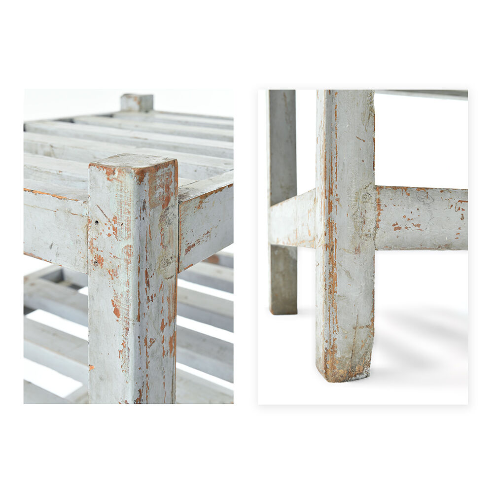 White 5 storey wooden shelf