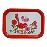 Plateau rectangulaire vintage en metal Préfontaines par Edery