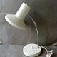 White metal lamp with flexible arm from the 50s