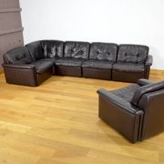 Modular vintage leather lounge from the 1970s/1980s