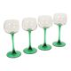 Set of 4 Vintage Luminarc Alsace Wine Glasses Narrow Green Stems