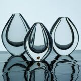 Crystal Lucid Drop Glass Vases by Sven Palmqvist for Orrefors, Sweden, 1950s, set of 3