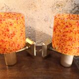 Wall lamps in perspex orange granite