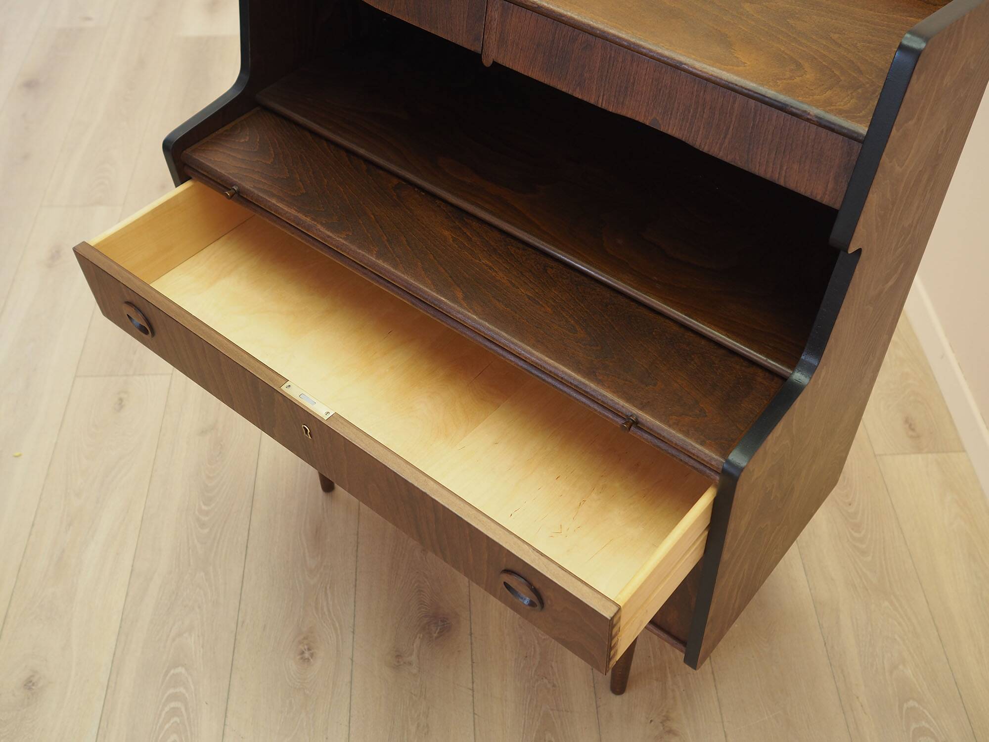 Walnut Secretary Desk 1960s Denmark with Drawers