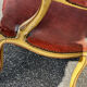 Louis XV cabriolet armchair, patinated wood and antique velvet.