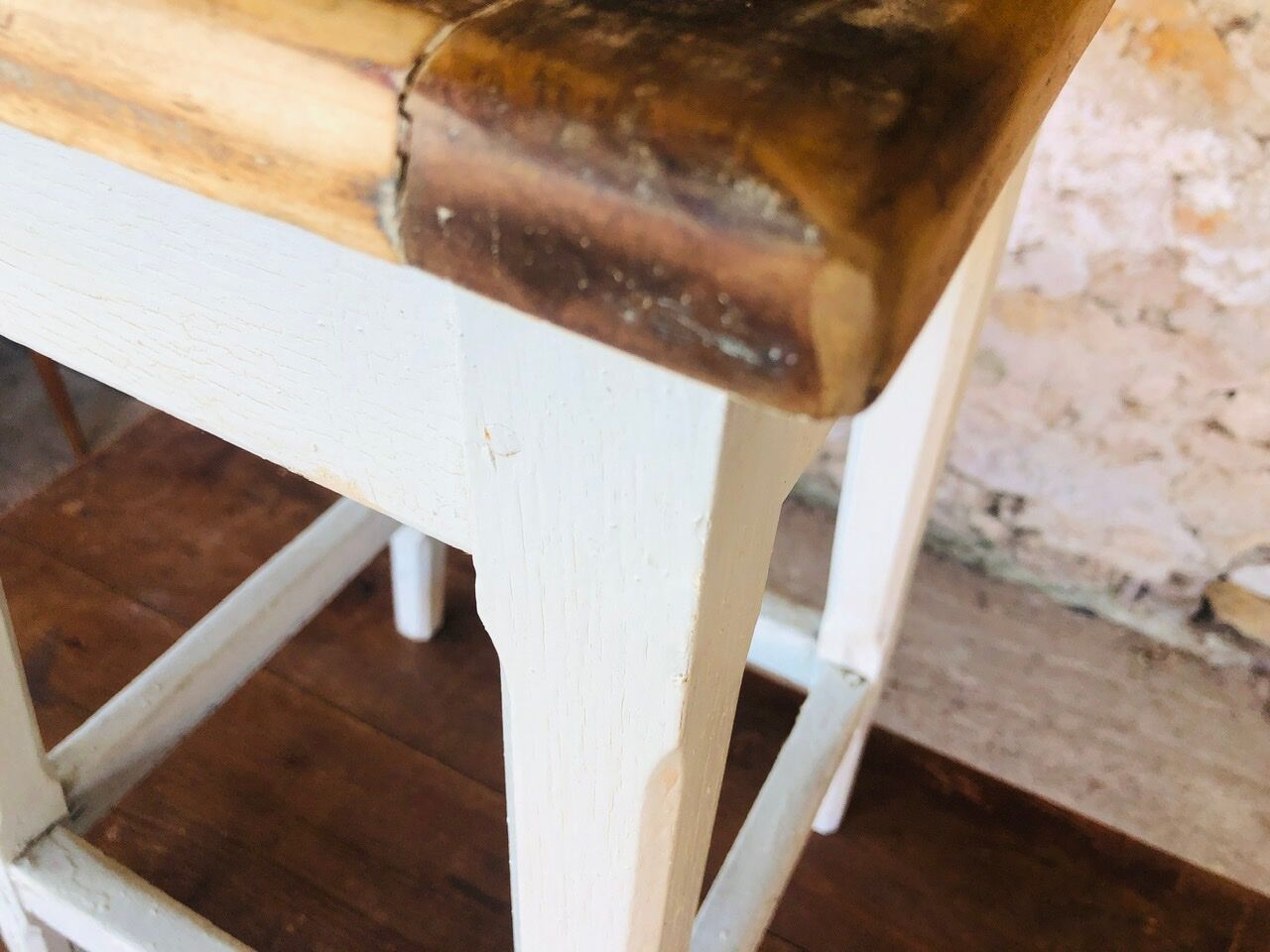 Vintage oak farmhouse stool Circa 50