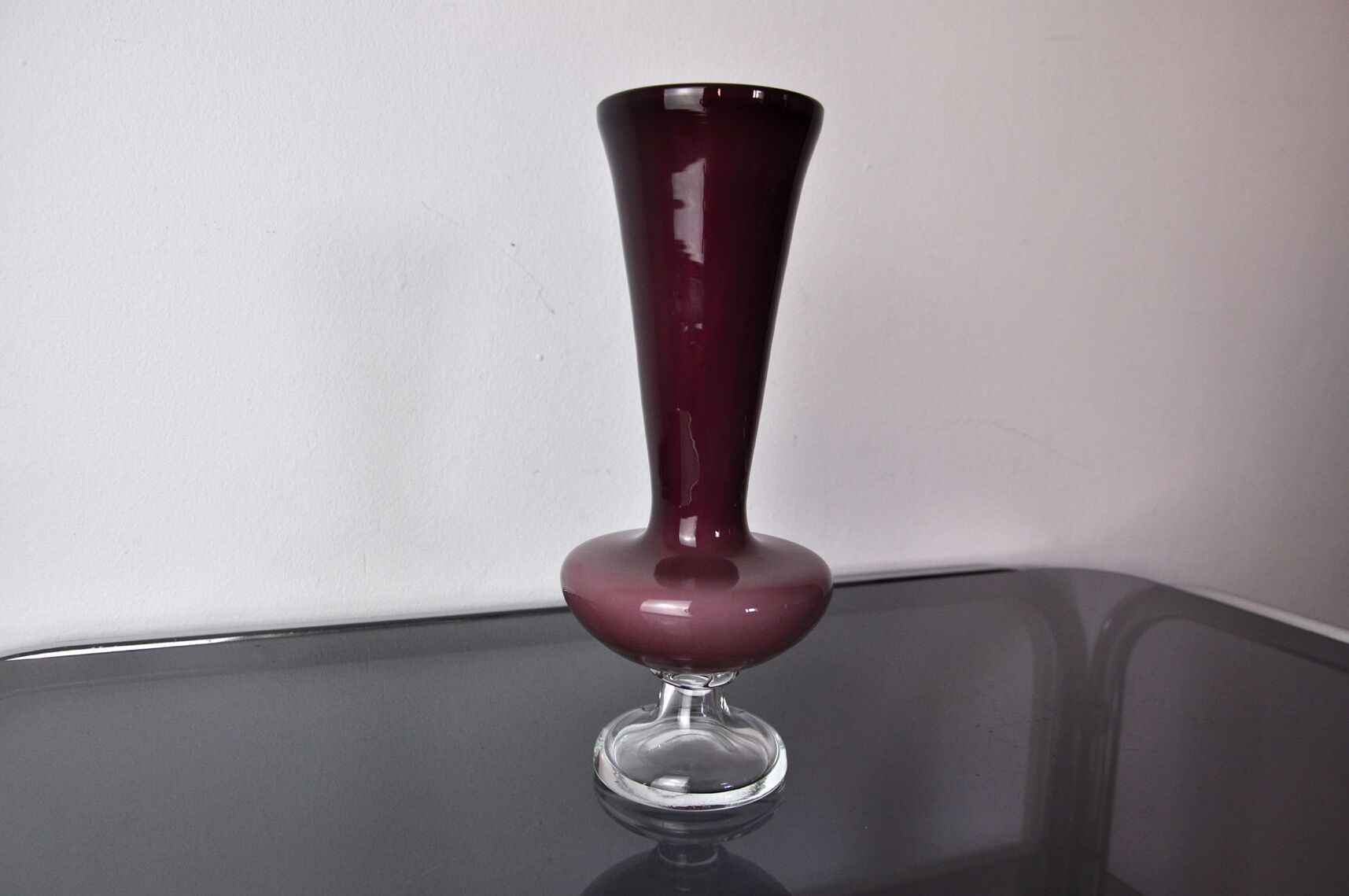 Purple vase in murano glass, Italy, 1980