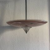 Vintage 1950s pink glass dome ceiling light - 39 x 40 cm