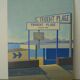 Modernist painting seen from Antibes Trident beach 70s Paliero Klingue