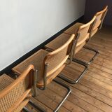 4 Chairs Beige Cesca B32 by Marcel Breuer