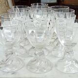 Set of 14 Saint Louis crystal aperitif glasses