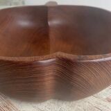 Fruit bowl, apple-shaped salad bowl in teak