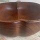 Fruit bowl, apple-shaped salad bowl in teak