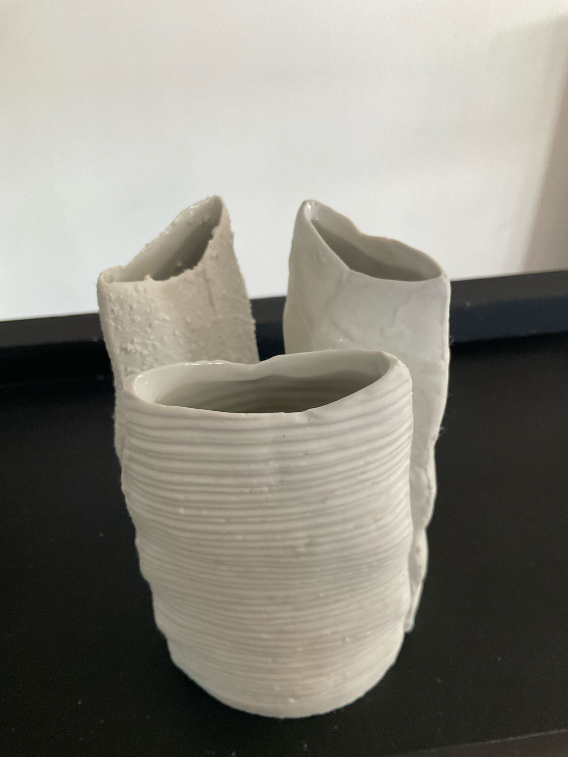 Trio of vintage porcelain vases