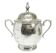 Sugar bowl, Art Nouveau Art Deco, silver-plated brass, Sweden, 1920s
