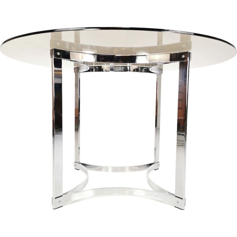 Round table glass chrome Merrow Associates Robert Young