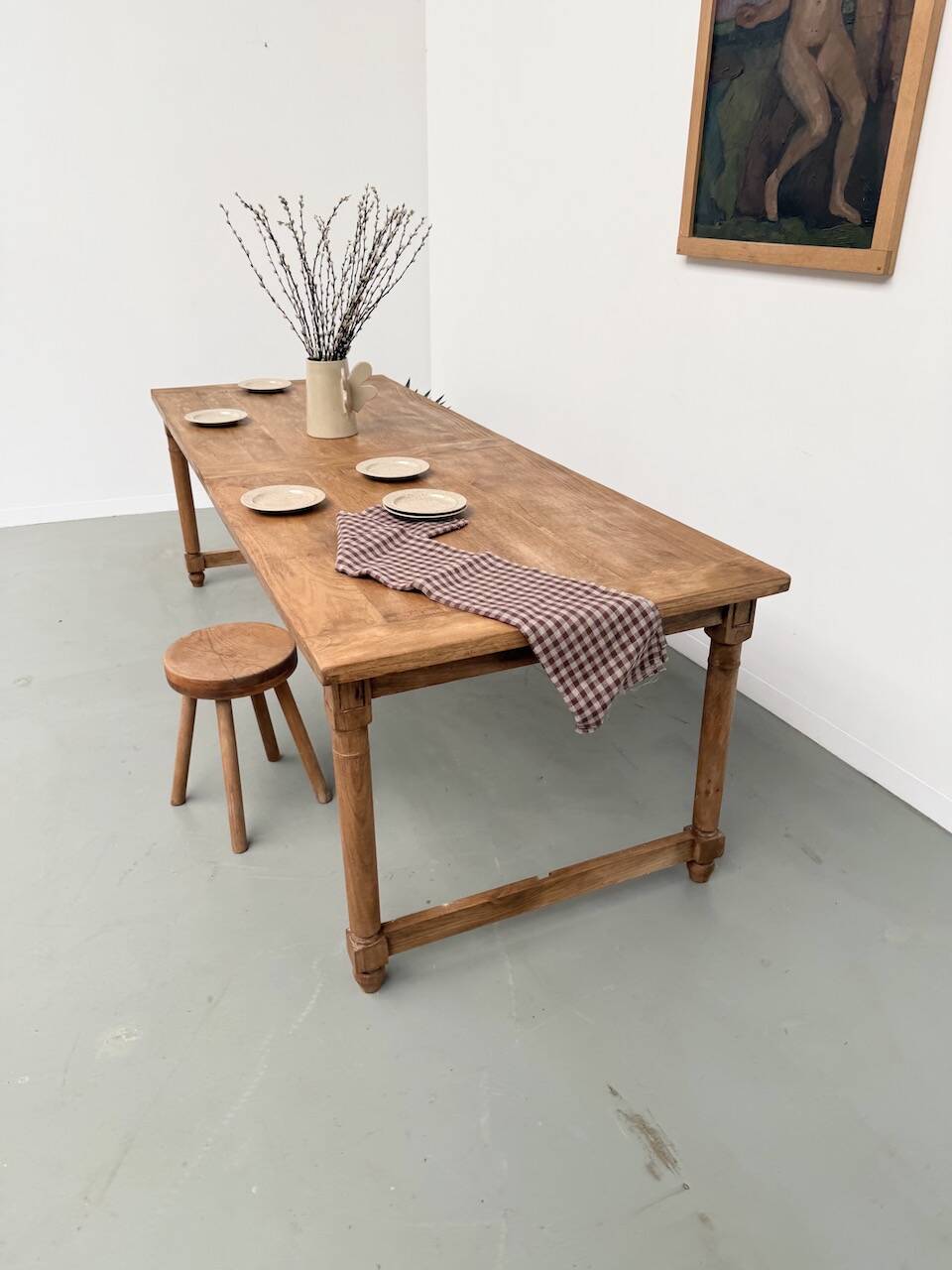 XL beech farmhouse table