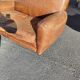 Club sofa 2 places in leather beautiful patina around 1980