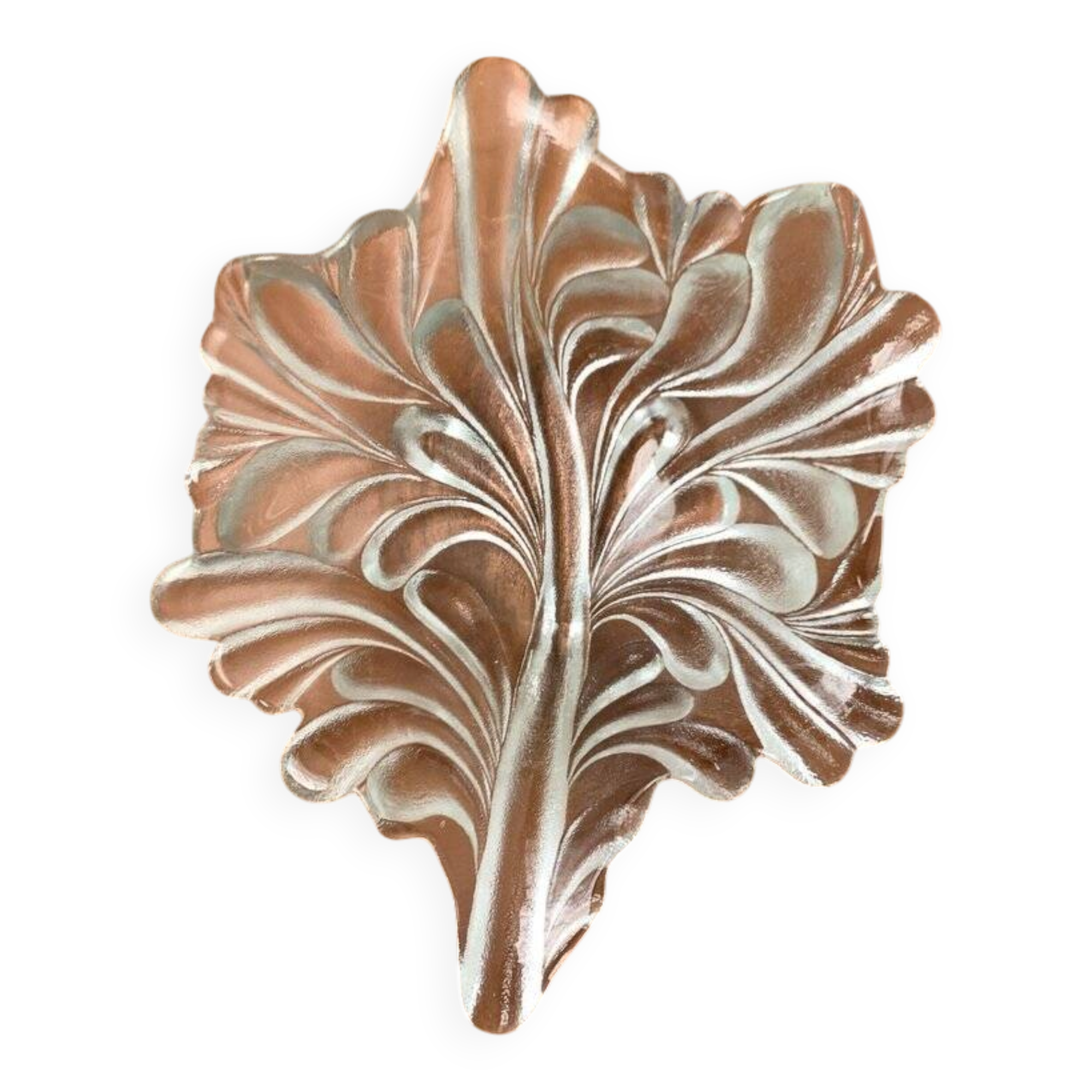 Heavy vintage German floral glass bowl by Walther Glas, 1970s.