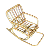 Children's rocking chair in vintage rattan 60 70