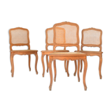 Suite de 4 chaises cannées de style Louis XV