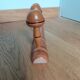 Bamboo-style wall coat holder with 3 mushroom hooks