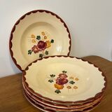 Set of 5 "Agen" soup plates by Longchamp