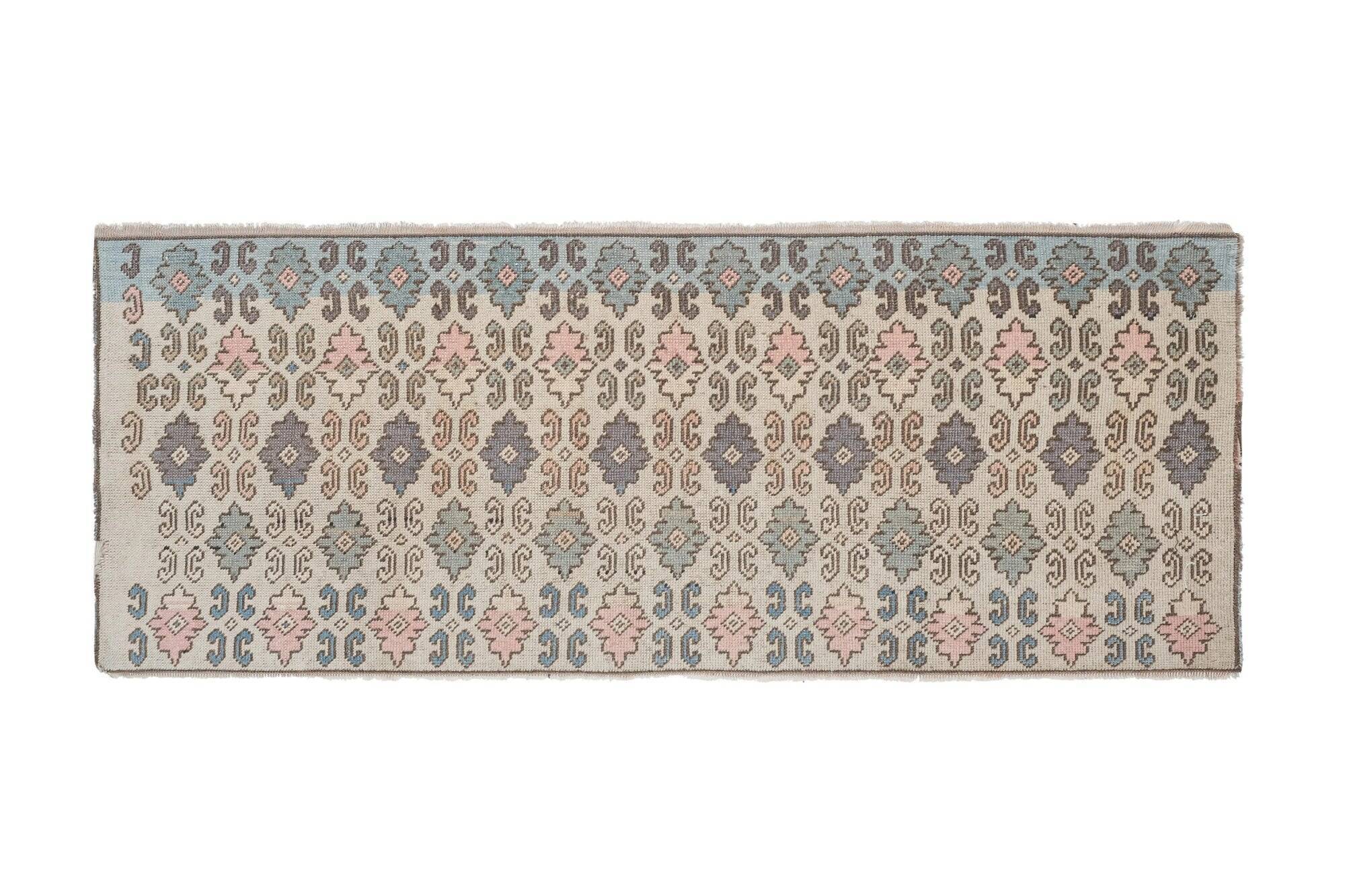 Vintage Turkish hallway rug 75x185 cm