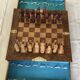 Wooden chess set from the 1960s, dimensions: length - 47.5 cm -