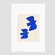 Peinture sur papier oiseaux bleus signée eawy