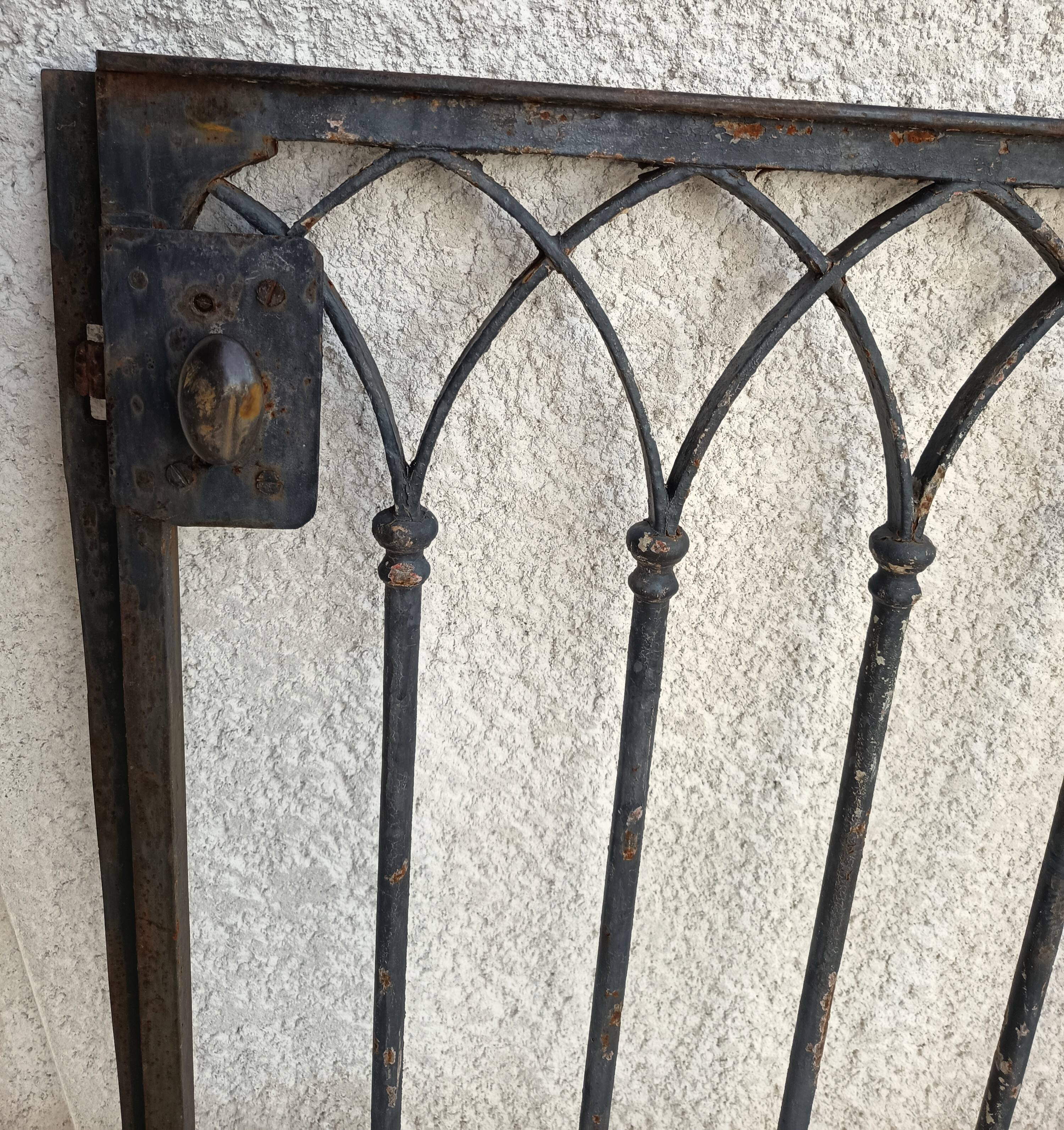 Gothic style wrought iron gate