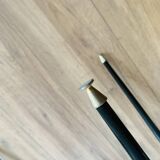 Coffee table from the 50s/60s, glass, brass, black metal.