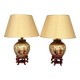 Paire de lampes Satsuma. Peintes à la main.