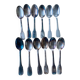 12 large silver plated art deco metal spoons