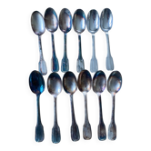 12 grandes cuillères métal argenté art déco