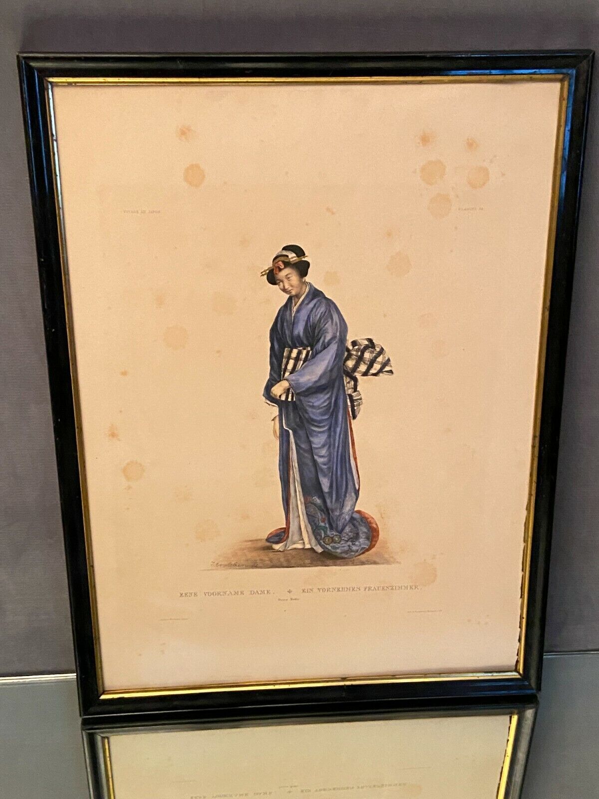 Color engraving XIXth Noble Lady of Japan