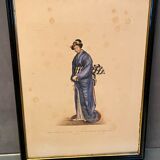 Color engraving XIXth Noble Lady of Japan