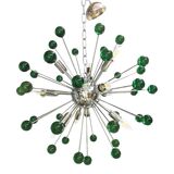 Contemporary Chandelier Green Sputnik Murano Glass Chandelier