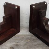 Pair of wooden bookends (art deco)