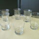Set of 6 table glasses shaped vintage cup in engraved glass