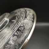 Assiette en verre et argent massif