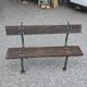 Cast iron garden bench with solid oak seat