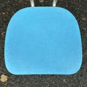 Vintage chair in sky blue Formica with chrome metal 1