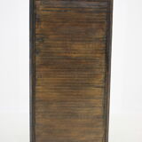 1960s beech tambour cabinet, czechoslovakia
