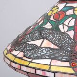 Tiffany style stained Glass Dragonfly Table lamp 1980s