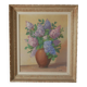 Painting acrylic painting on canvas bouquet lilac flowers decoration countryside old still life