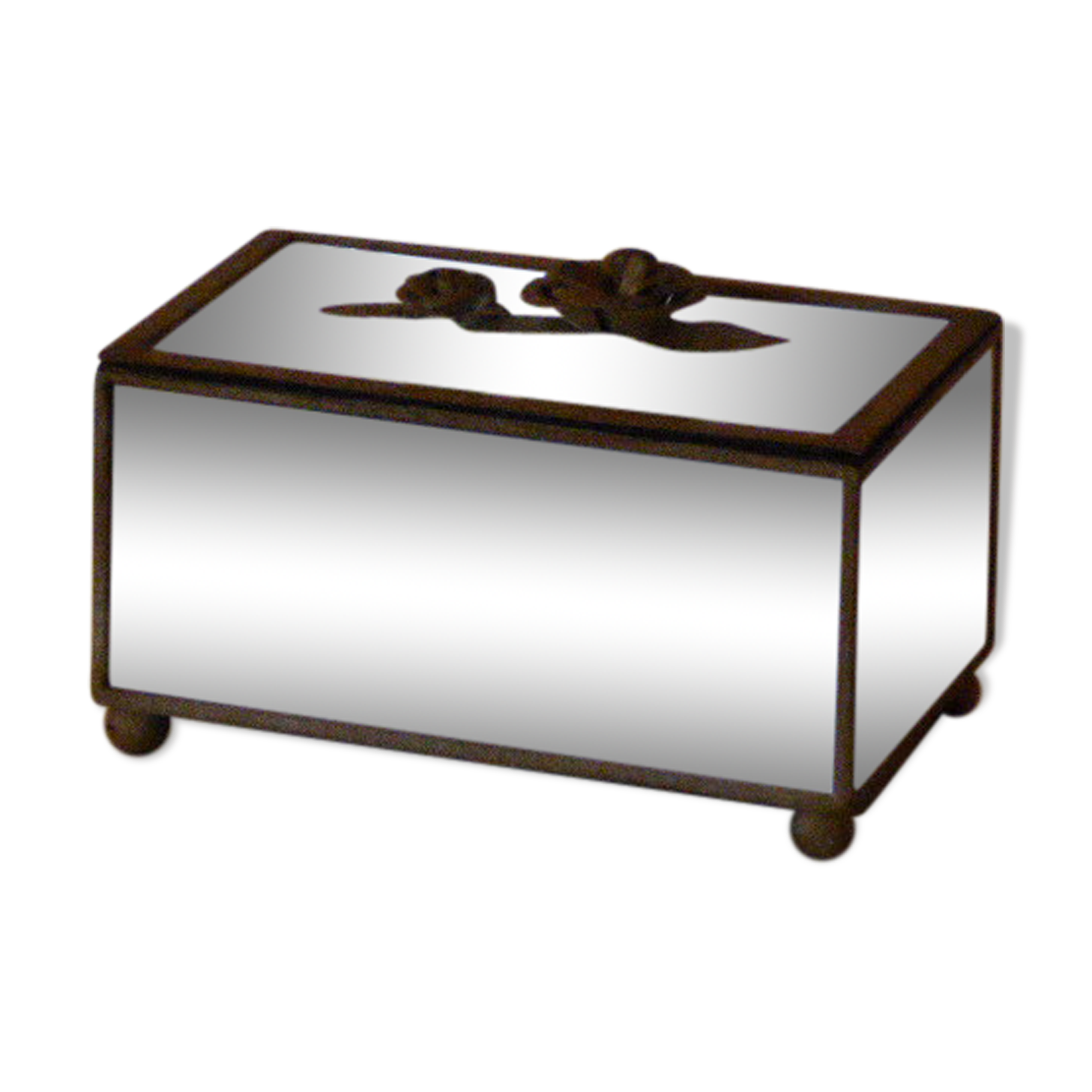 Jewelry box in mirror and metal