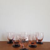 Lot de 6 verres art deco ancien  bicolores